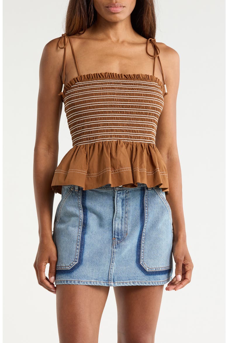 Ophelia Smock Cotton Top, Main, color, WHISKY
