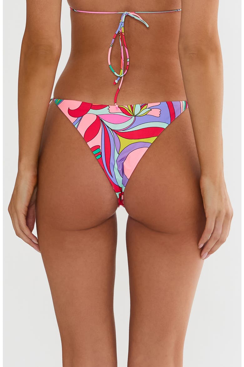 Fleur Floral Side Tie Bikini Bottoms, Alternate, color, POP FLORAL