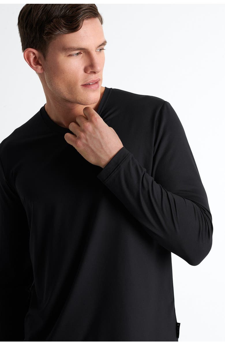SHAN Microfiber long-sleeve V-neck, Main, color, Black