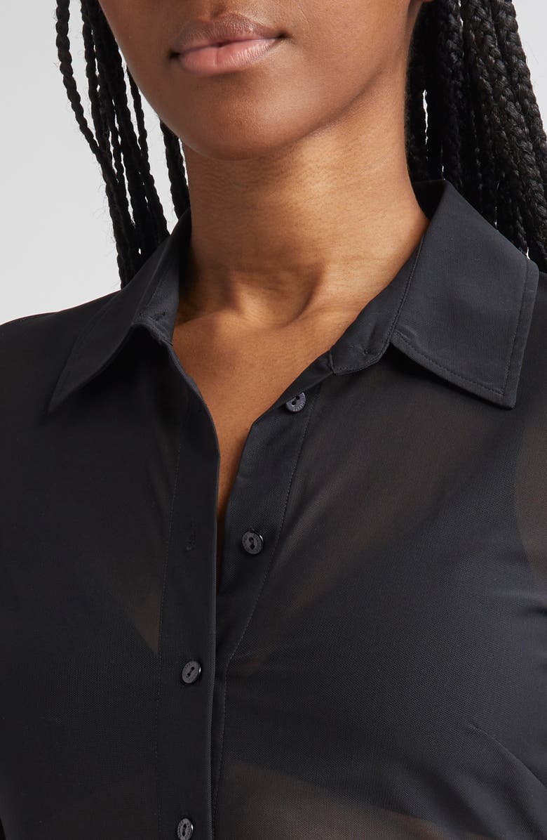 L'AGENCE Indiana Fitted Shirt, Alternate, color, Black