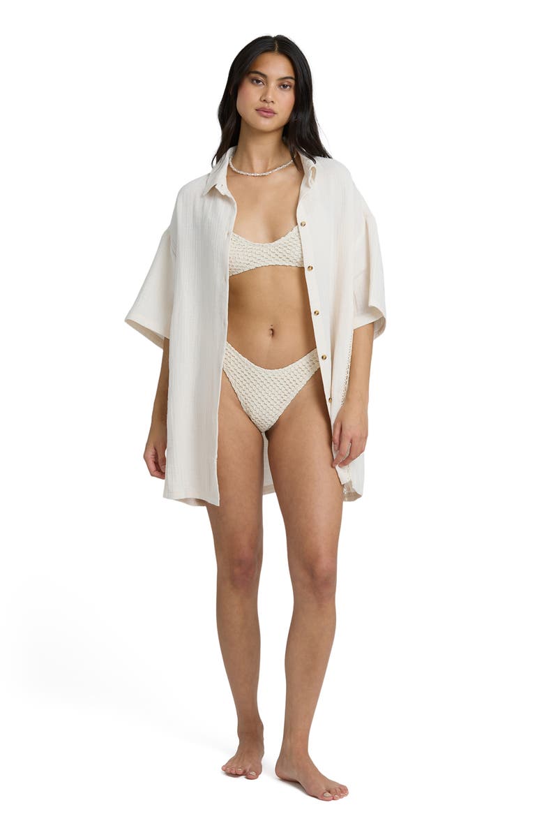 Billabong Feelin Fine Cover-Up Shirt, Alternate, color, White Cap