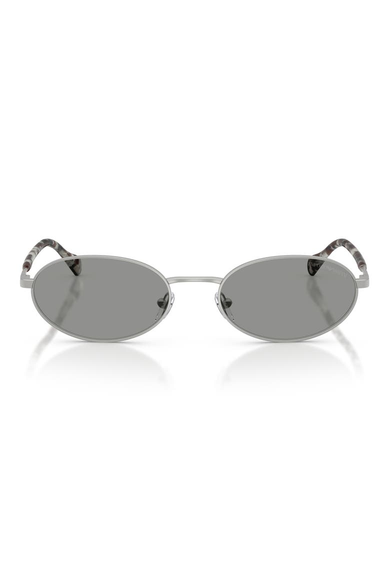 54mm Oval Sunglasses, Main, color, MATTE SILVER / GREY