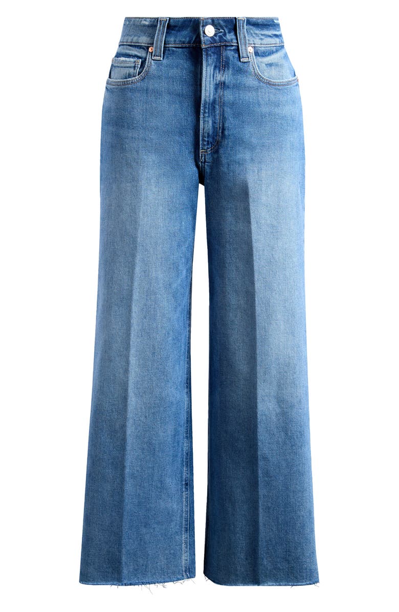 PAIGE Anessa High Waist Raw Hem Ankle Wide Leg Jeans, Alternate, color, Poet