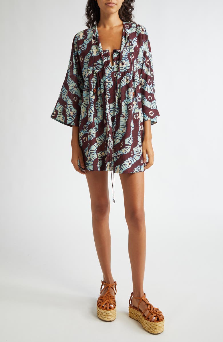 Ulla Johnson Rainn Cotton Blend Cover-Up Dress, Main, color, Pietra