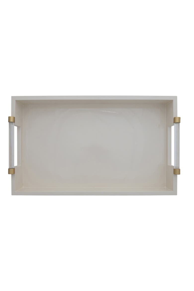 Serving Tray with Handles, Alternate, color, White