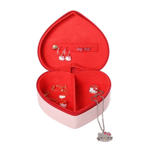 Hello Kitty Heart Shaped Jewelry Travel Case In Pink