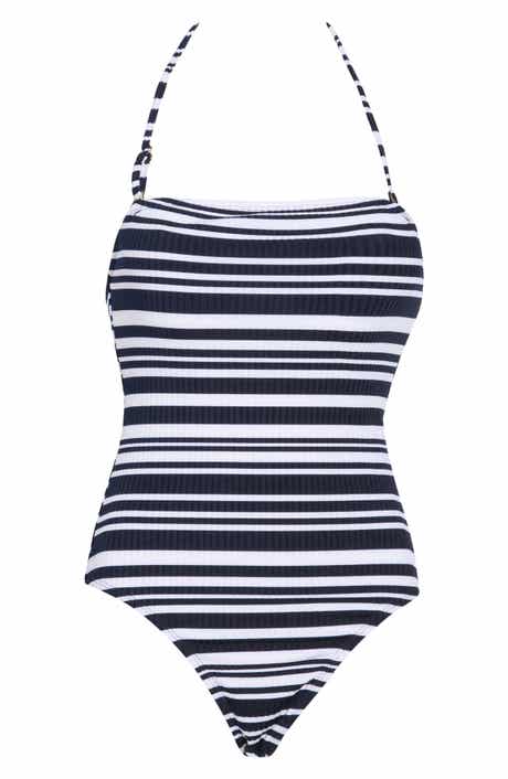 Nautica Stripe Bandeau One-Piece Swimsuit