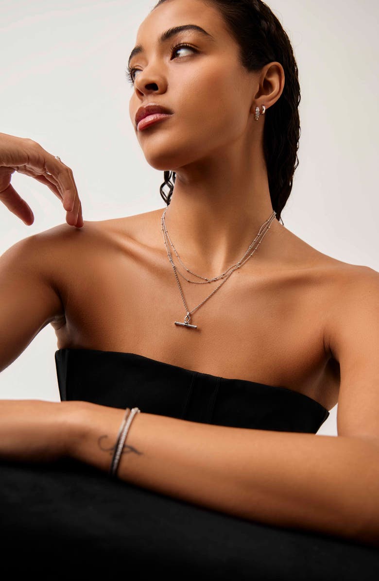 Missoma Ridge T-Bar Pendant Necklace, Alternate, color, Silver