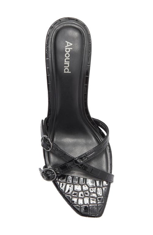 Abound Sylvia Croc Embossed Heeled Sandal In Black