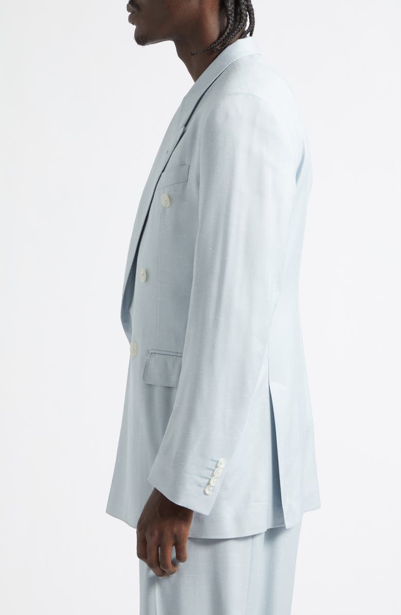Dolce&Gabbana Double Breasted Shantung Jacket, Alternate, color, B8966 Azzurro Polvere