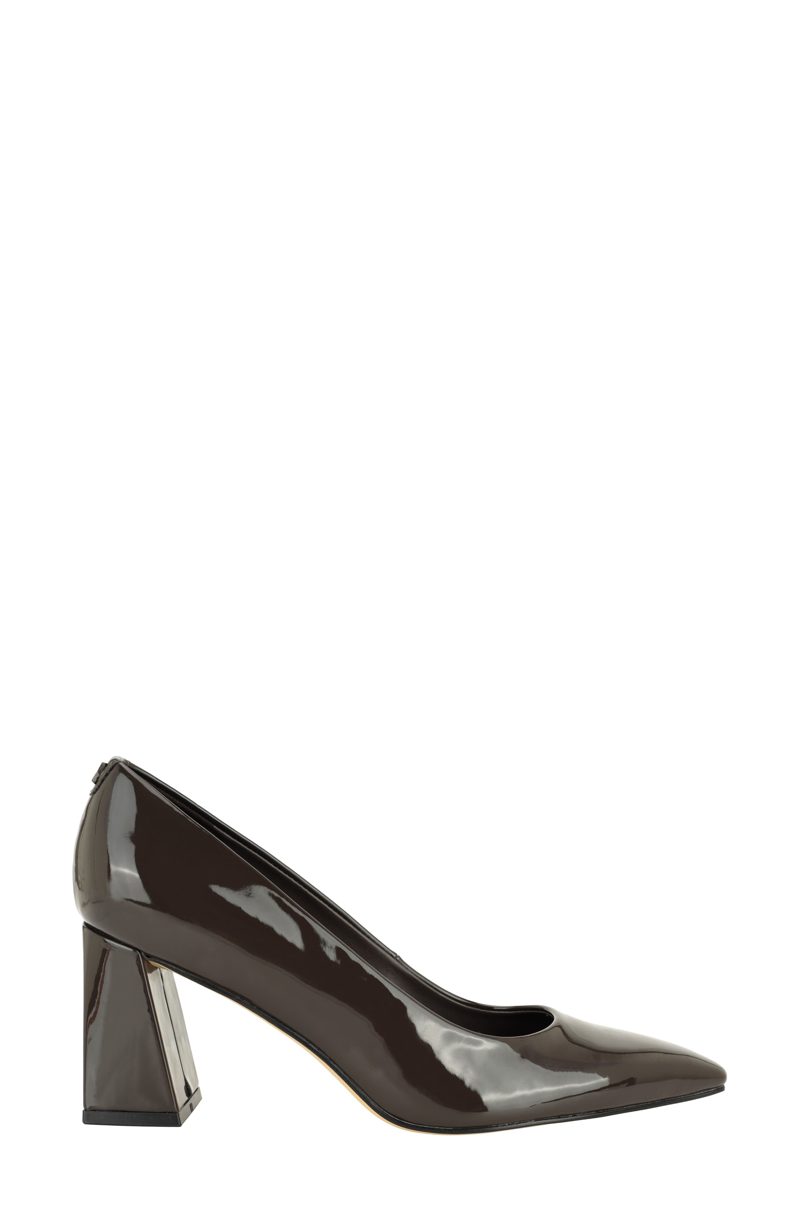 Nelanie Pointed Toe Pump, Alternate, color, DARK BROWN PATENT