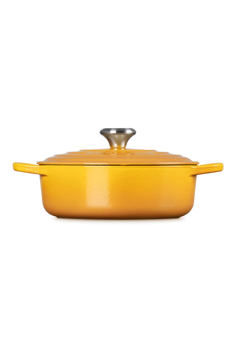 Signature 3.5-Quart Round Enamel Cast Iron Dutch Oven, Alternate, color, NECTAR