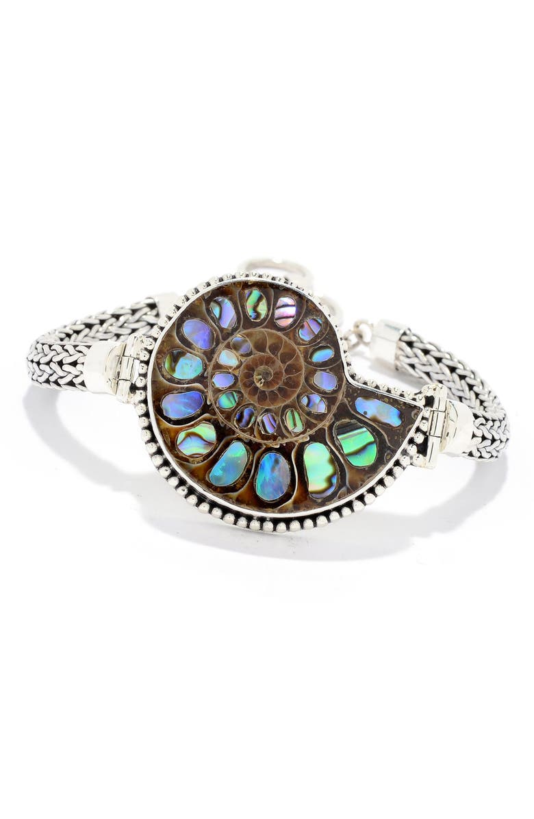 SAMUEL B. Abalone Fossil Chain Bracelet, Main, color, Silver Multi