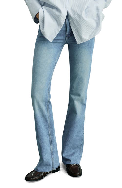 Mango High Waist Balloon Jeans In Medium Blue