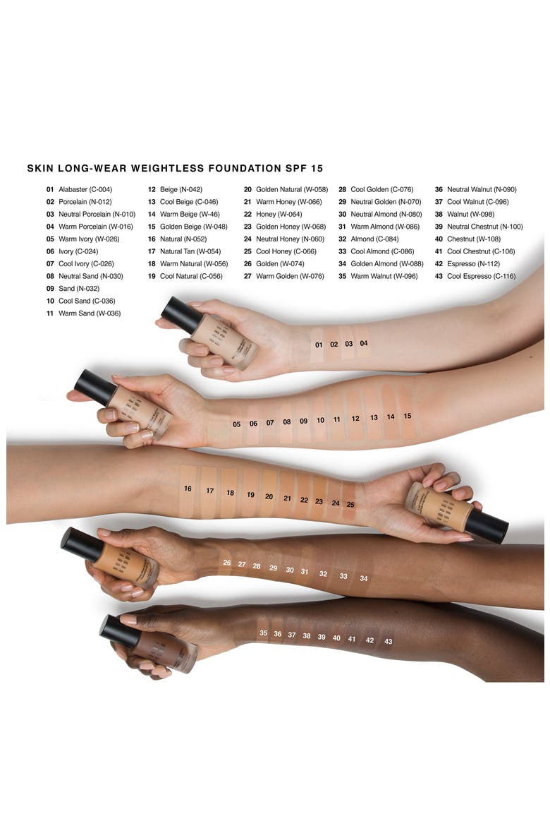 Skin Long-Wear Weightless Liquid Foundation with Broad Spectrum SPF 15 Sunscreen, Alternate, color, C-004 ALABASTER