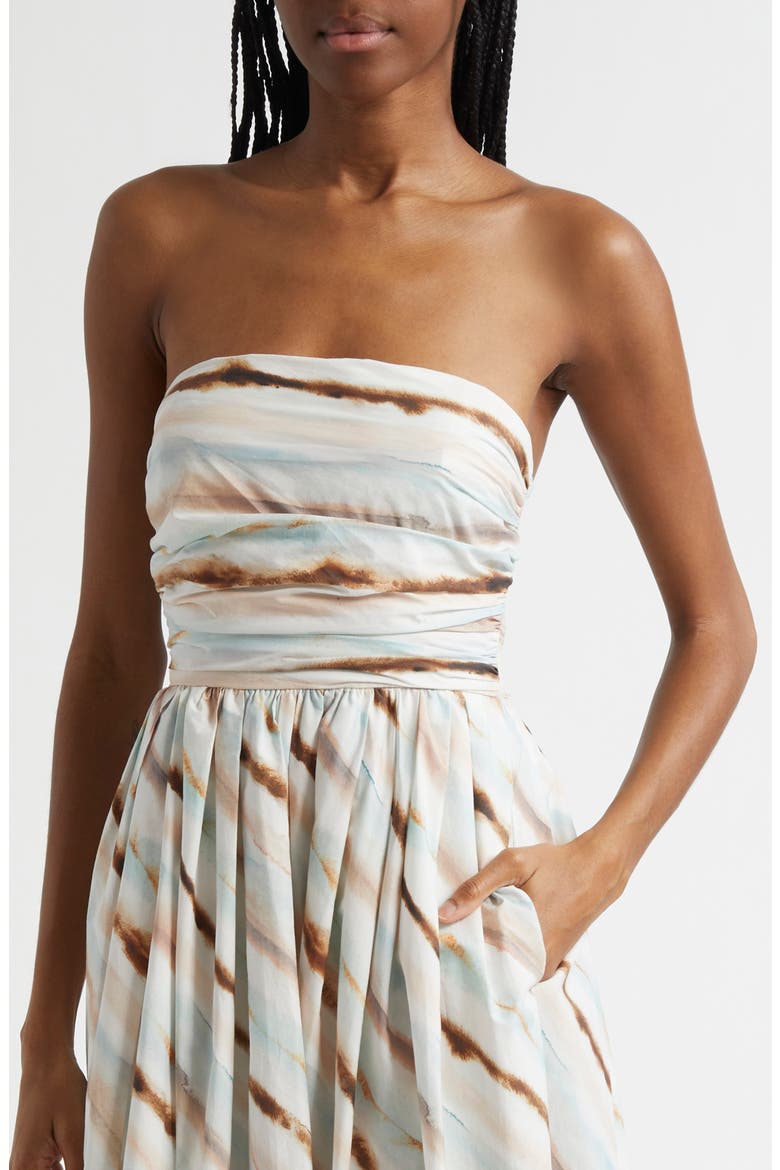 Tara Tie Dye Stripe Strapless Dress, Alternate, color, MINT MULTI