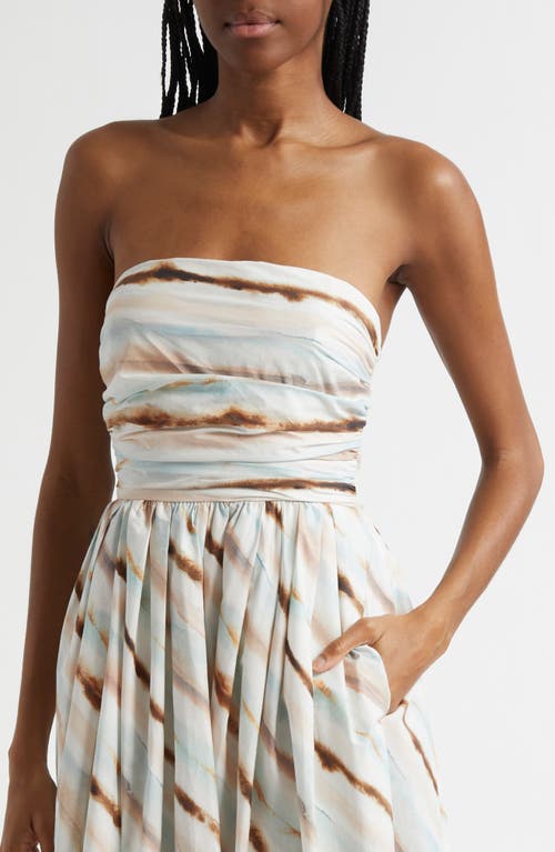 A.l.c . Tara Tie Dye Stripe Strapless Dress In Mint Multi