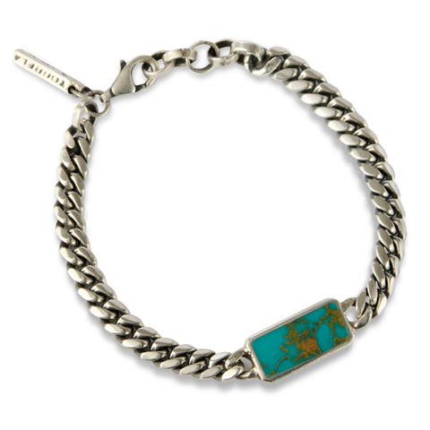 Cuban Turquoise Silver Bracelet