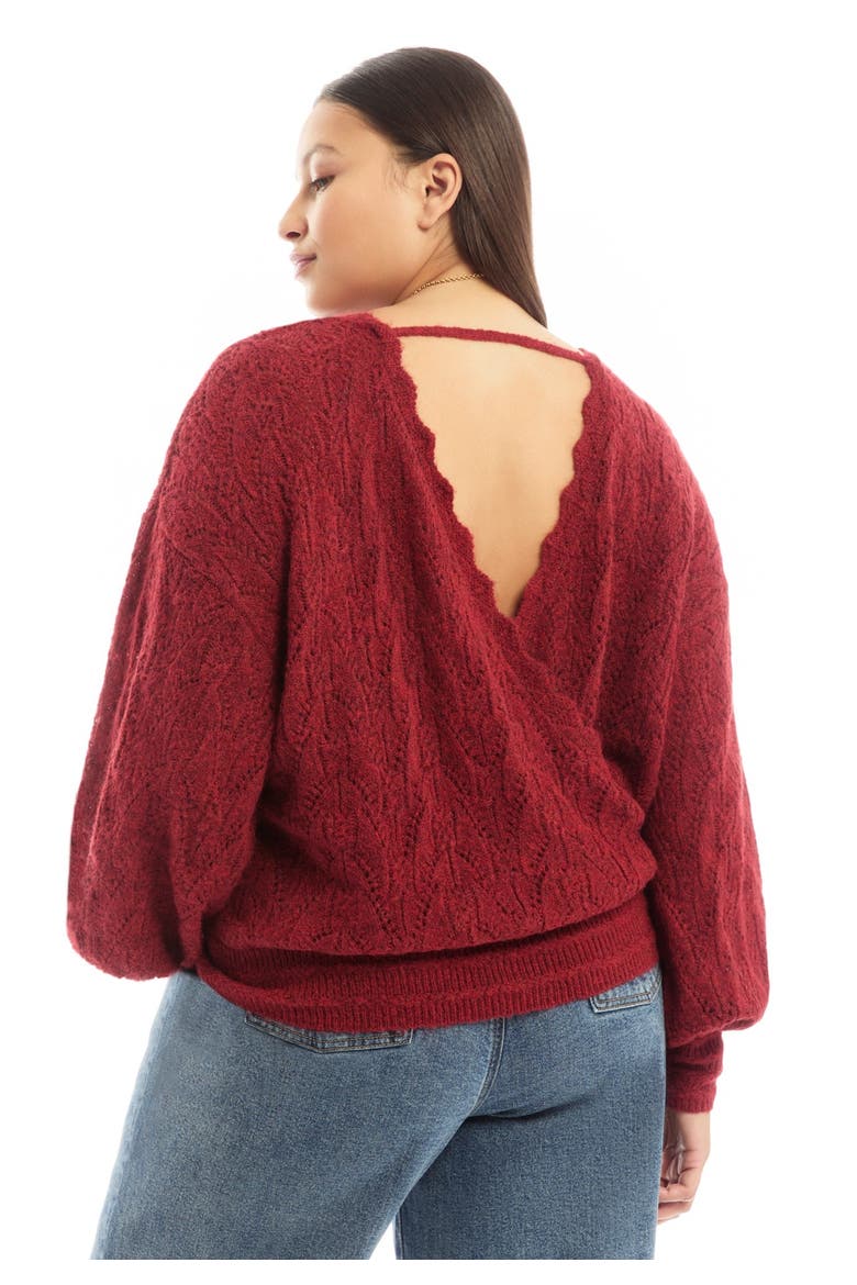 Cropped Boat Neck Sweater, Alternate, color, RUBY WINE