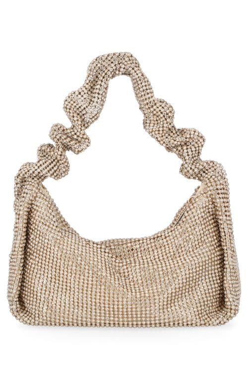 Jessica Mcclintock Tillie Rhinestone Mesh Shoulder Bag In Light Gold