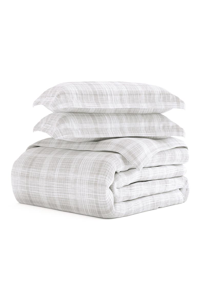 Premium Ultra Soft Thatch Pattern 3-Piece Duvet Cover Set, Main, color, GRAY