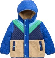 Mini Boden Kids' Chevron Quilted Fleece Jacket
