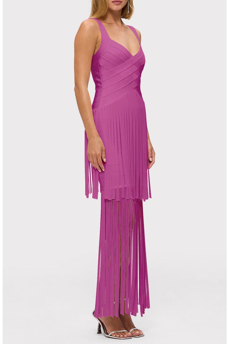 The Vivienne Fringe Gown, Alternate, color, AZALEA