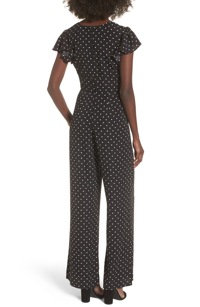 Love, Fire Tie Front Wide Leg Jumpsuit, Alternate, color, 
