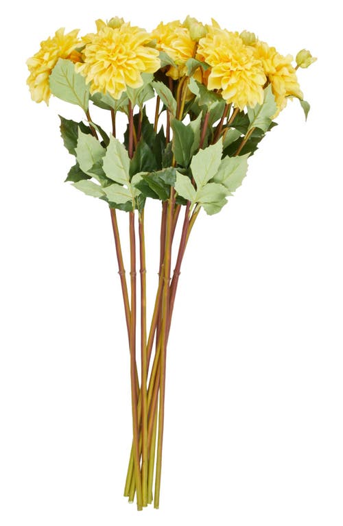 Sonoma Sage Home Set Of Eight Yellow Dahlia Artificial Flowers In Yellow