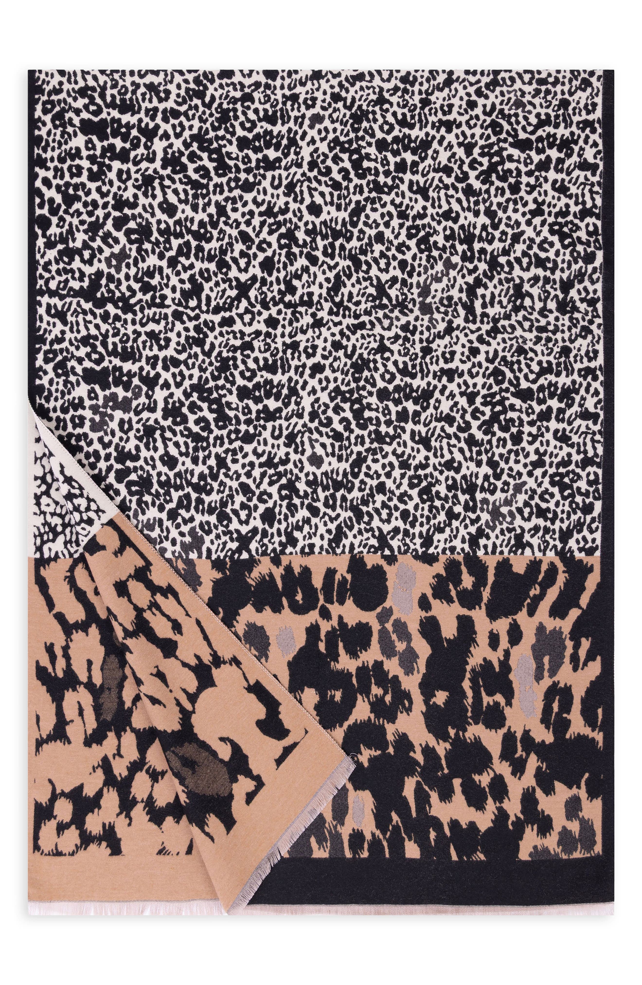 Reversible Leopard Print Scarf