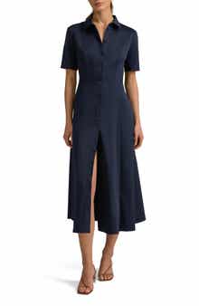 Favorite Daughter Demure Stretch Cotton Shirtdress