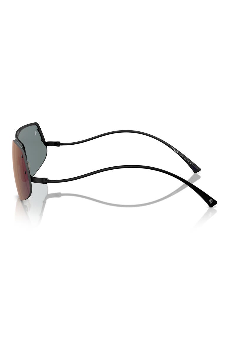 138mm Rectangular Sunglasses, Alternate, color, MATTE BLACK / MIRROR BRONZE