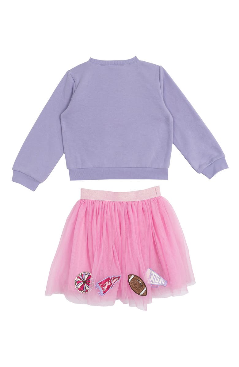 Rare Editions Kids' French Terry Top & Tutu Skirt Set, Alternate, color, Lavender