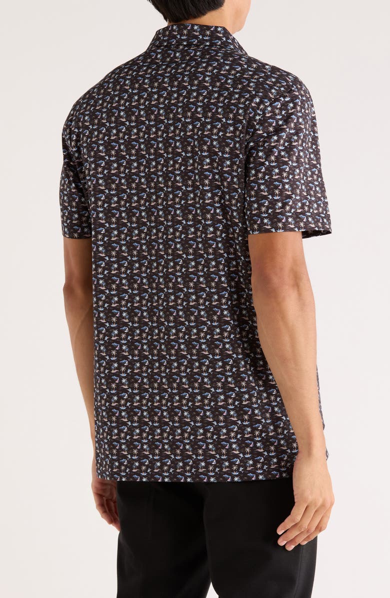 Bugatchi Victor Short Sleeve 8-Way Stretch OoohCotton<sup>®</sup> Knit Polo, Alternate, color, Midnight