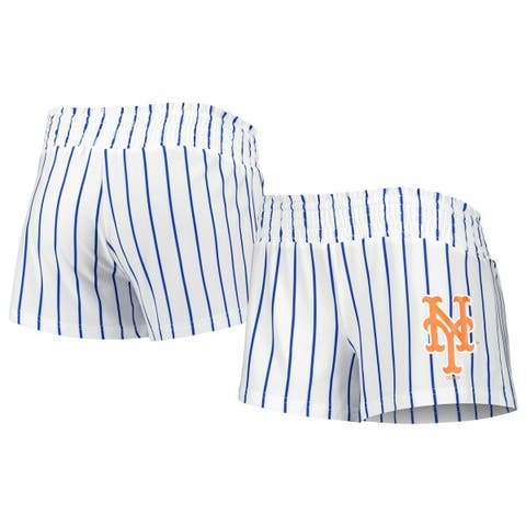 Women's Concepts Sport White New York Mets Reel Pinstripe Sleep Shorts