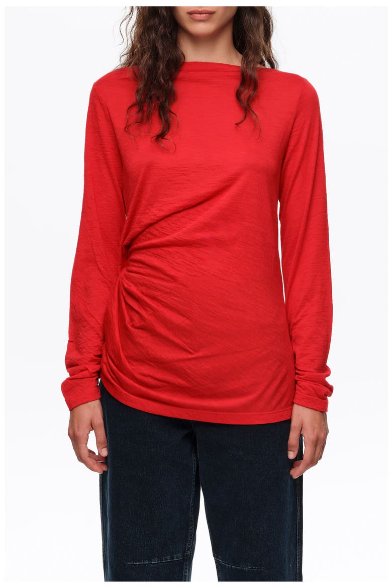 Wool Knot T-shirt, Main, color, RED
