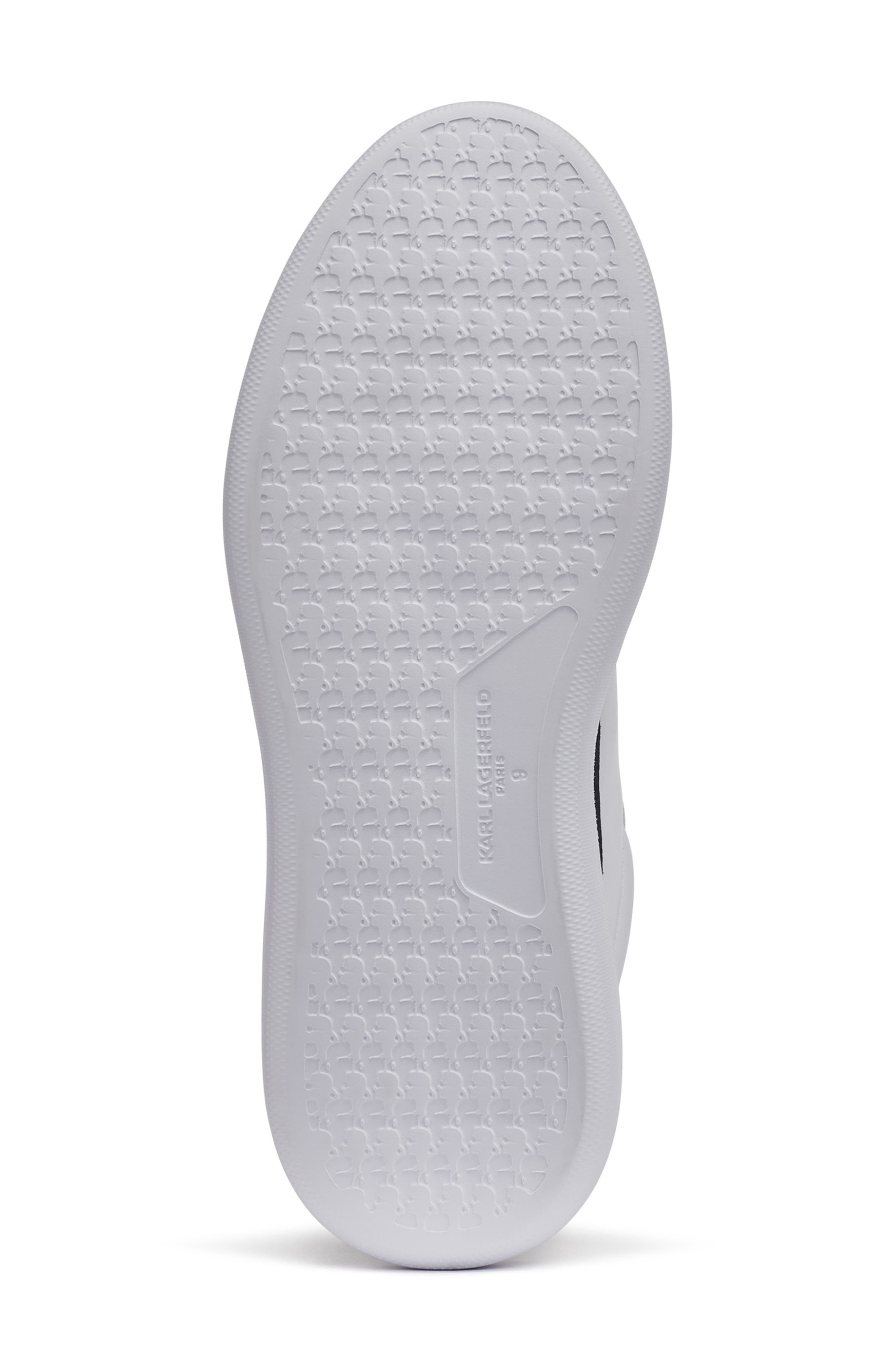 Side Karl Profile Embroidered Low Top Sneaker, Alternate, color, WHITE/ NAVY