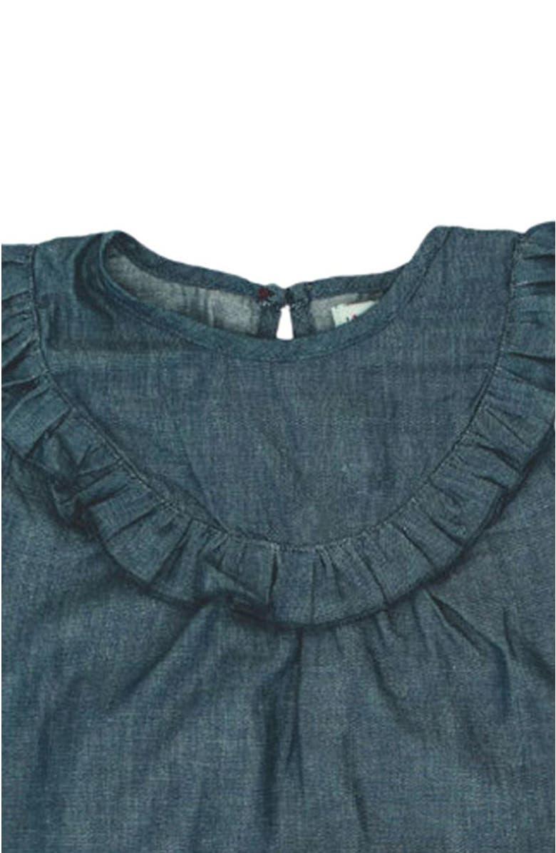 Lilly + Sid Organic Cotton Beach Hut Applique Dress, Alternate, color, Grey