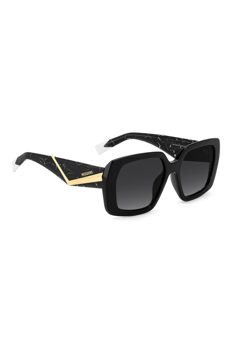 55mm Gradient Rectangular Sunglasses, Alternate, color, BLACK/ DARK GREY SF