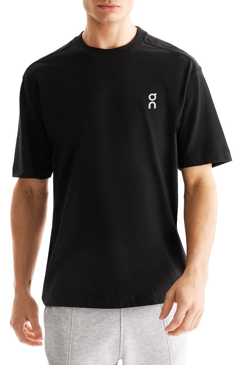 On Club T Oversize Organic Cotton T-Shirt, Main, color, Black