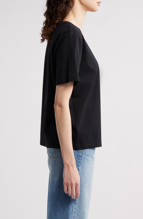 Treasure & Bond Relaxed Scoop Neck Cotton T-shirt In Black