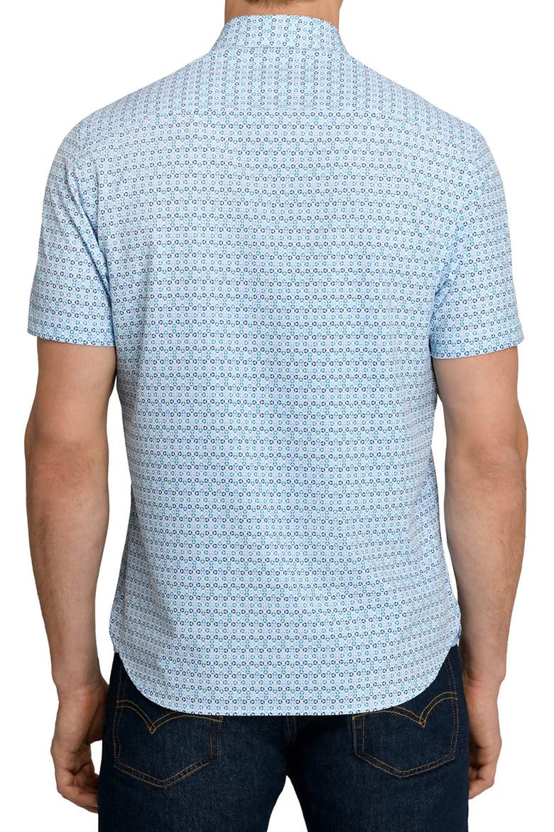 Slim Fit Circle Geo Performance Short Sleeve Shirt, Alternate, color, GREEN/WHITE