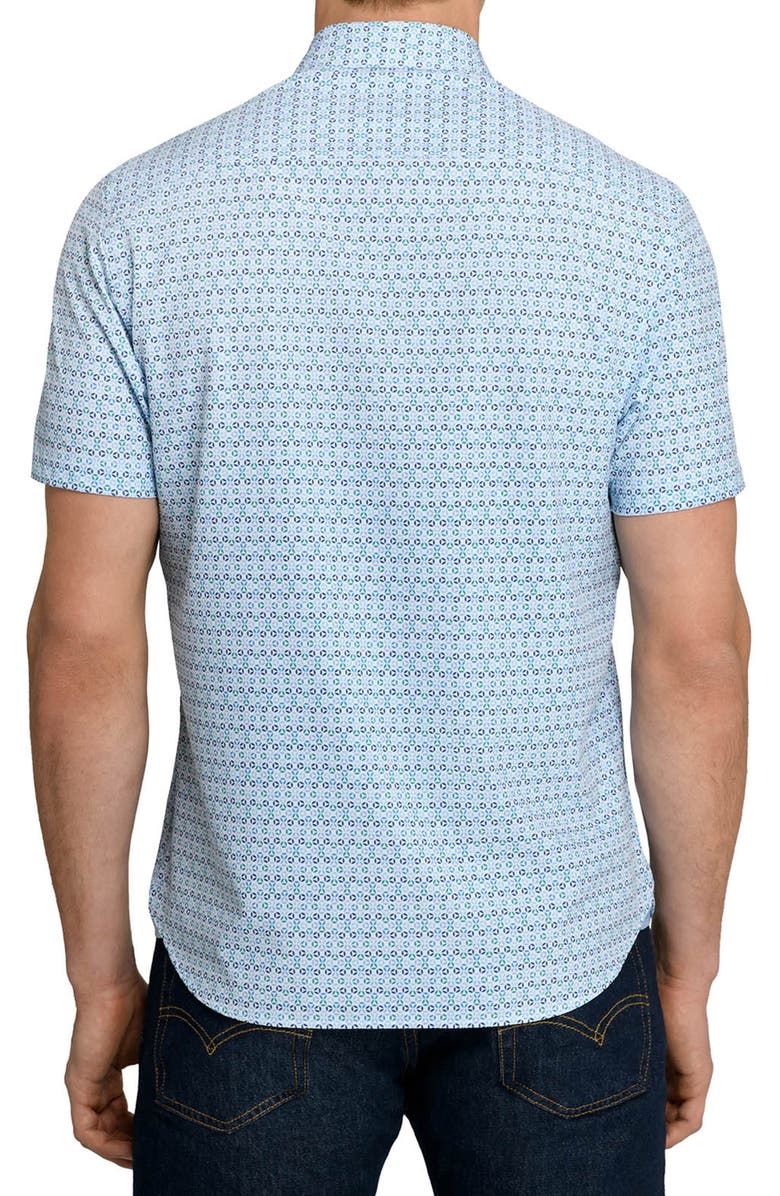 CONSTRUCT Slim Fit Circle Geo Performance Short Sleeve Shirt, Alternate, color, Green/White