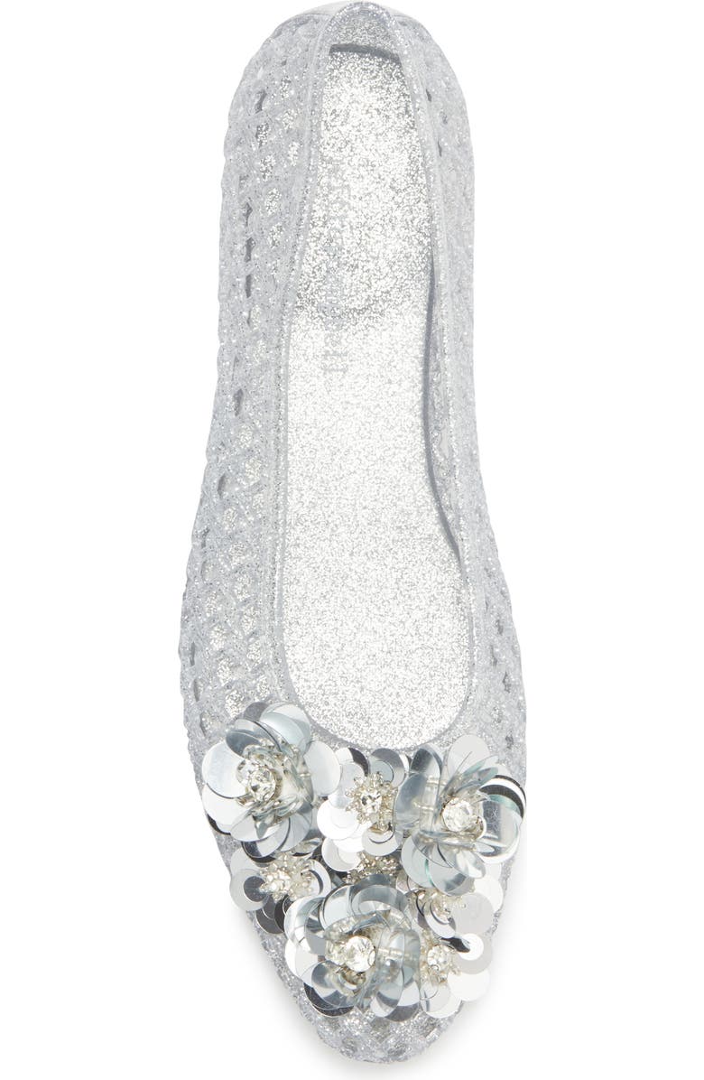 Jeffrey Campbell Kaiz Jelly Flat, Alternate, color, Silver Glitter Silver