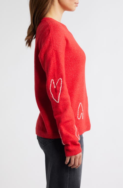 CASLON CASLON® JACQUARD HEARTS COTTON BLEND SWEATER