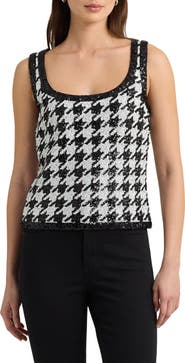 Lauren Ralph Lauren Houndstooth Sequin Top