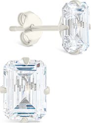 Sterling Forever Emerald-Cut Cubic Zirconia Stud Earrings
