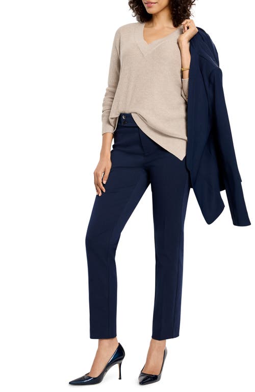 Nic + Zoe Nic+zoe Waffle Stitch V-neck Sweater In Multi