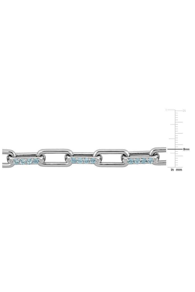 Sky Blue Topaz Paper Clip Chain Bracelet, Alternate, color, BLUE