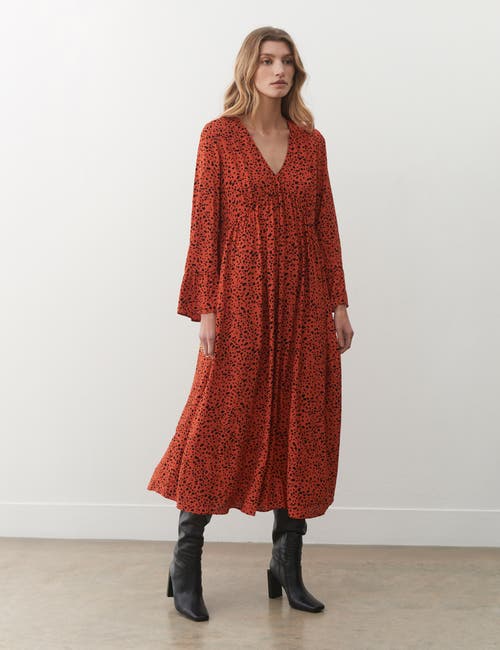 Finery London Laura V-neck Animal Print Midi Dress